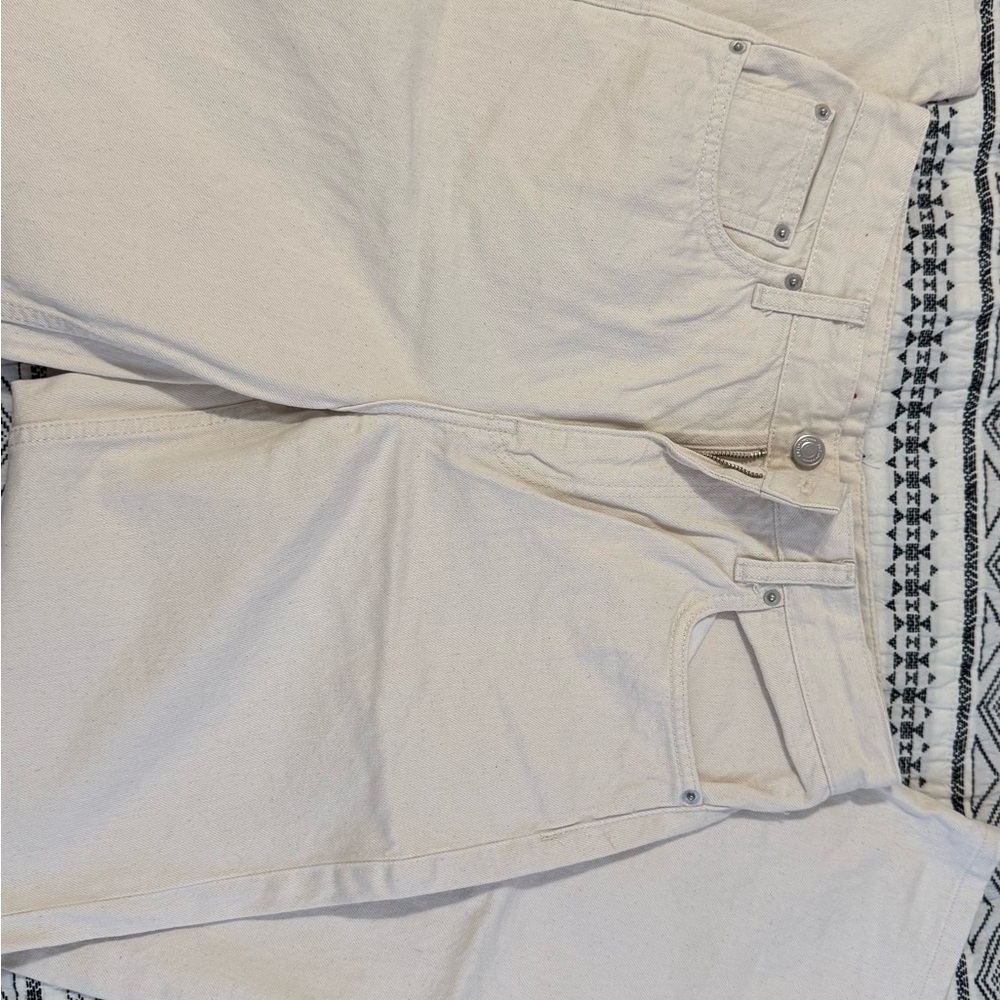 Zara Cream High-Rise Jeans